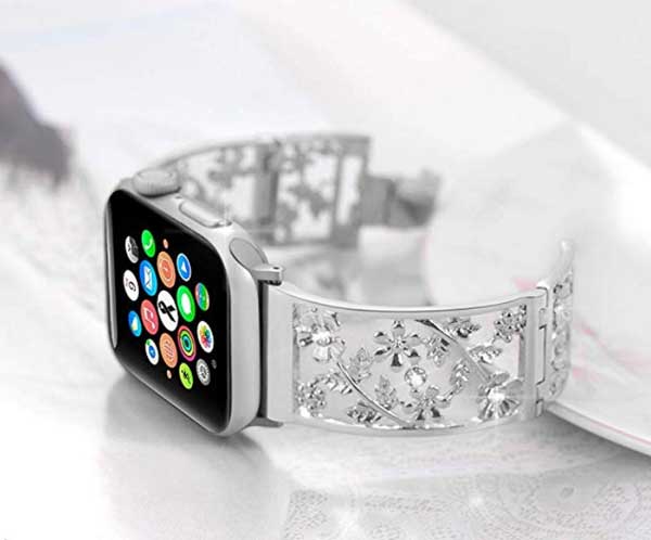 Metal Strap Floral Band Apple Watchille