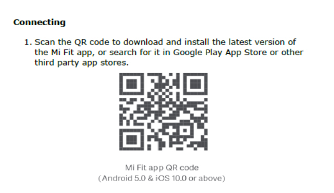 Mi-Fit-sovelluksen QR-koodi
