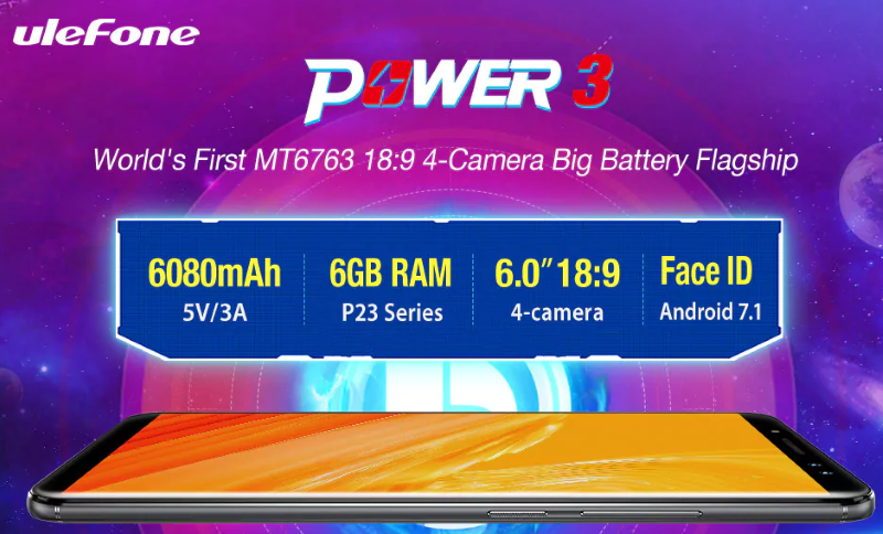 Ulefone Power 3 4G Phablet -lippulaiva-älypuhelinten myynti
