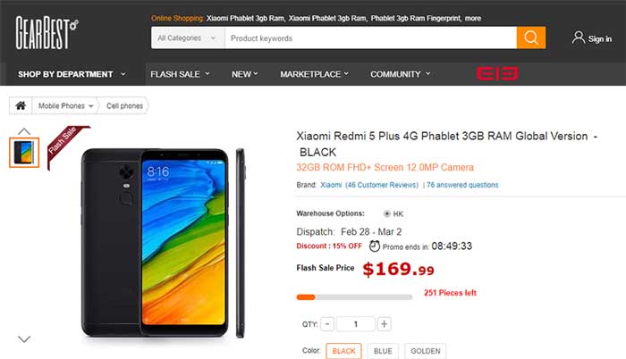 Xiaomi Redmi 5 Plus ja Redmi 4A ovat myynnissä rajoitetun ajan