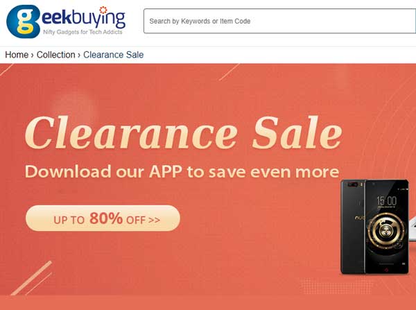 Geekbuying.com-sivuston myyntihinta sisältää puettavat tuotteet
