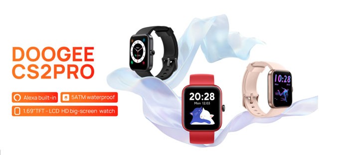 DooGee CS2 Pro SmartWatch - älykello, jossa on sisäänrakennettu Alexa
