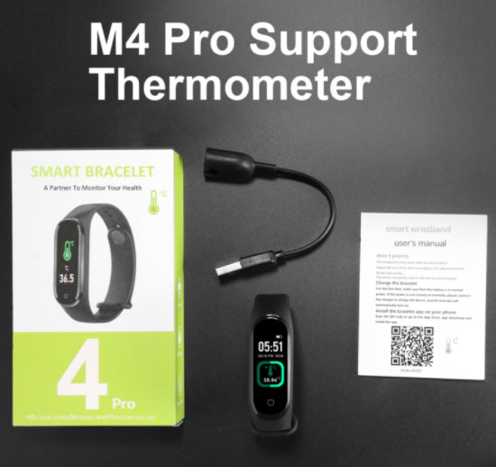 M4 Pro Smartband - päivitetty lämpömittaritoiminnolla