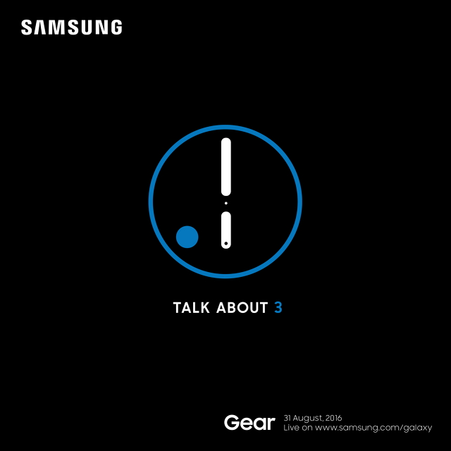 Samsung Gear S3, julkistetaan 31. elokuuta 2016