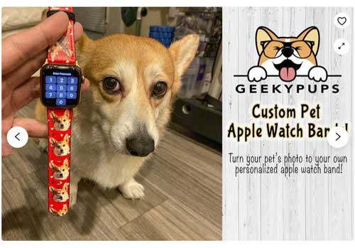 Mukautettu lemmikkieläinten muotokuva Apple Watch -hihna