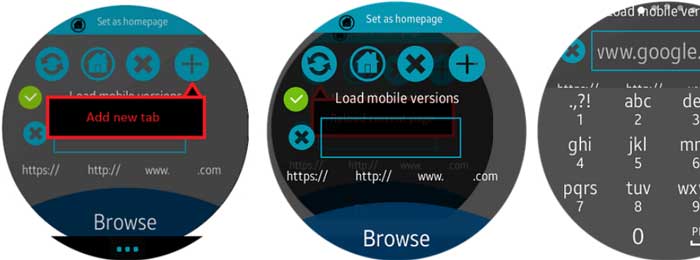 WebBrowser-sovellus Samsung-älykelloille
