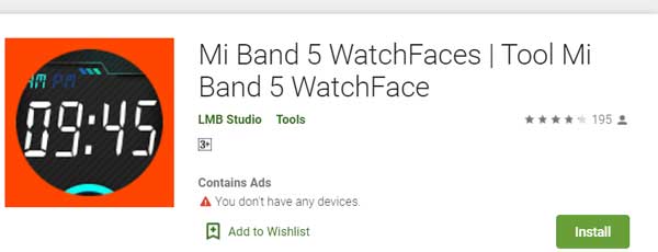 Mi Band 5 -kellotaulut