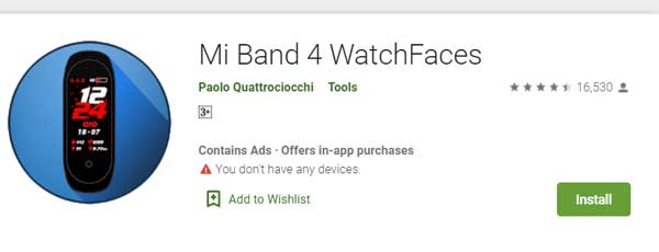 Mi Band 4 -kellotaulut, kirjoittanut Paolo Quattrociocchi