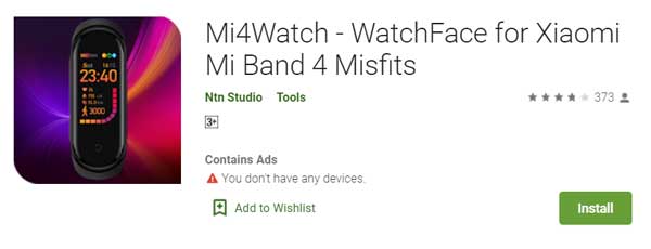 Mi4Watch - WatchFace for Xiaomi Mi Band 4 MisFits by Ntn Studio