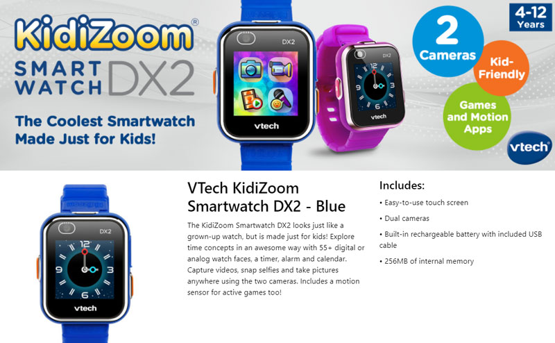 VTech-KidiZoom-DX2-Smartwatch-ominaisuudet