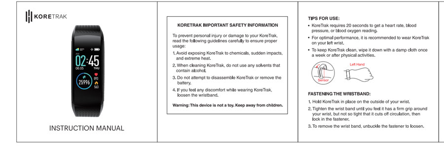 KoreTrak Smartwatchin lataaminen - Lataa käyttöopas