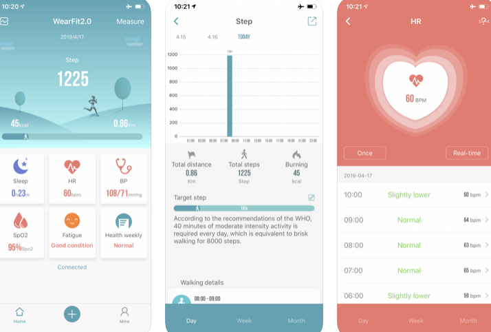 WearFit 2.0 -sovellus iOS: lle